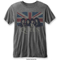 Queen Unisex Burnout T-Shirt: Vintage Union Jack (Charcoal Grey)
