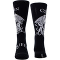 Queen Unisex Crew Socks: White Crest (Black)  (UK Size 6.5 - 11)