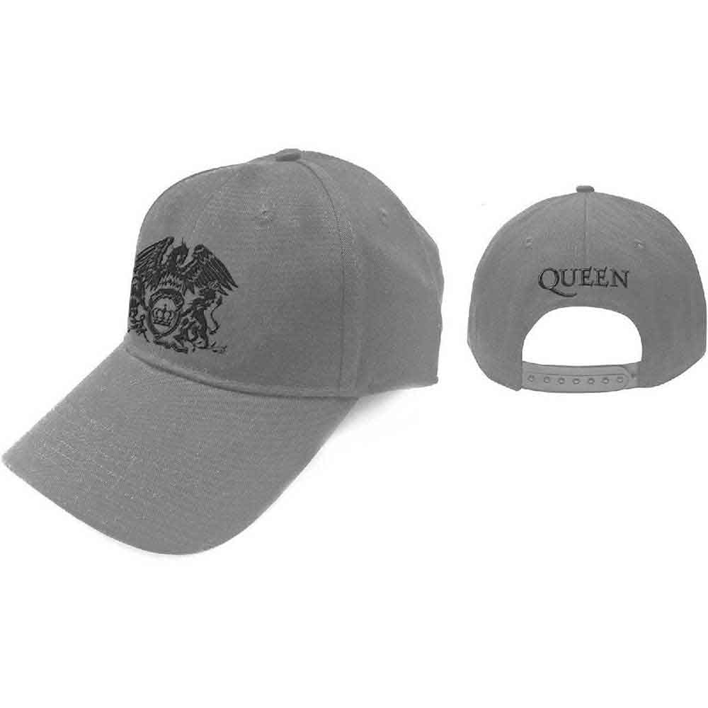 Queen Unisex Baseball Cap: Black Classic Crest (Grey)