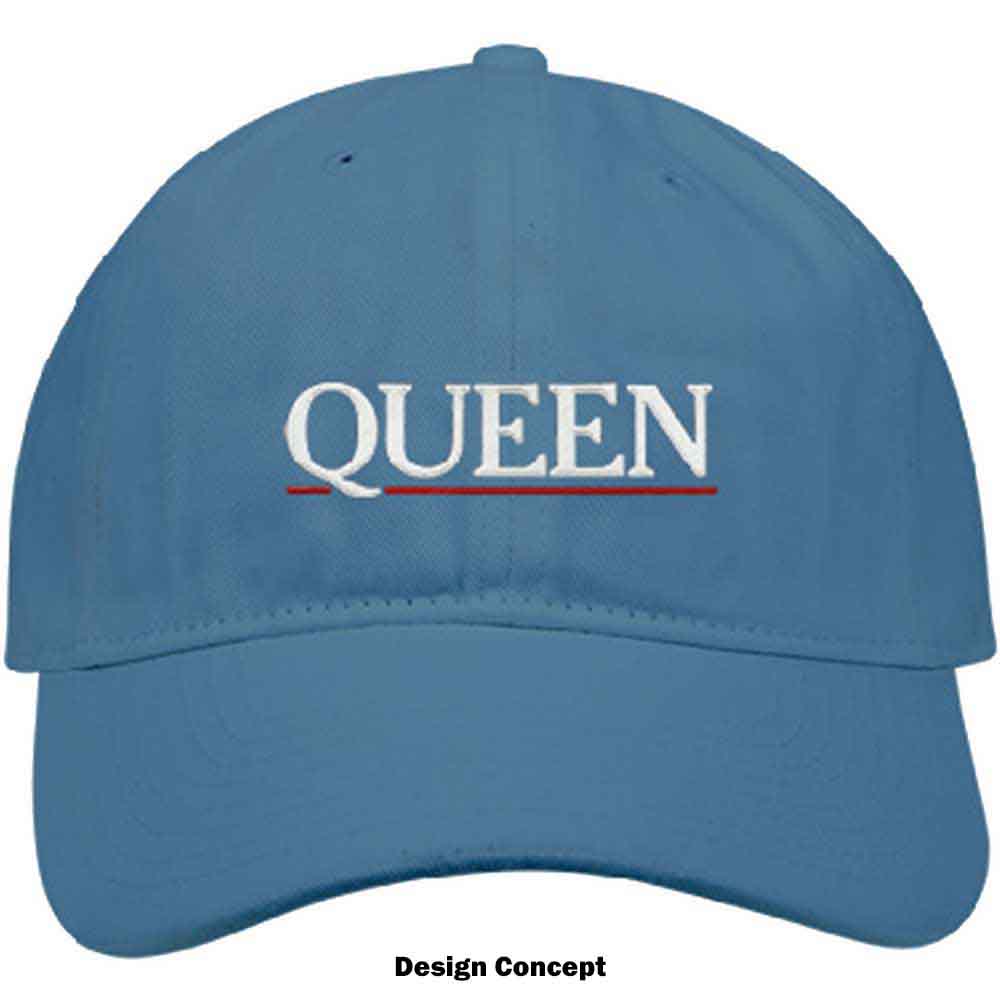 Queen Unisex Baseball Cap: Underline Logo (Denim Blue)