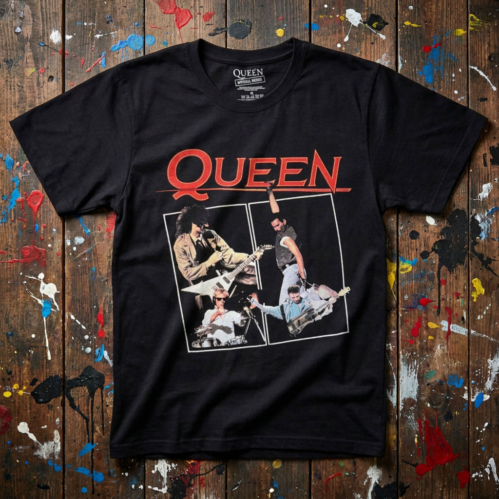 Queen Unisex Premium Carbon T-Shirt: Poster (Black)