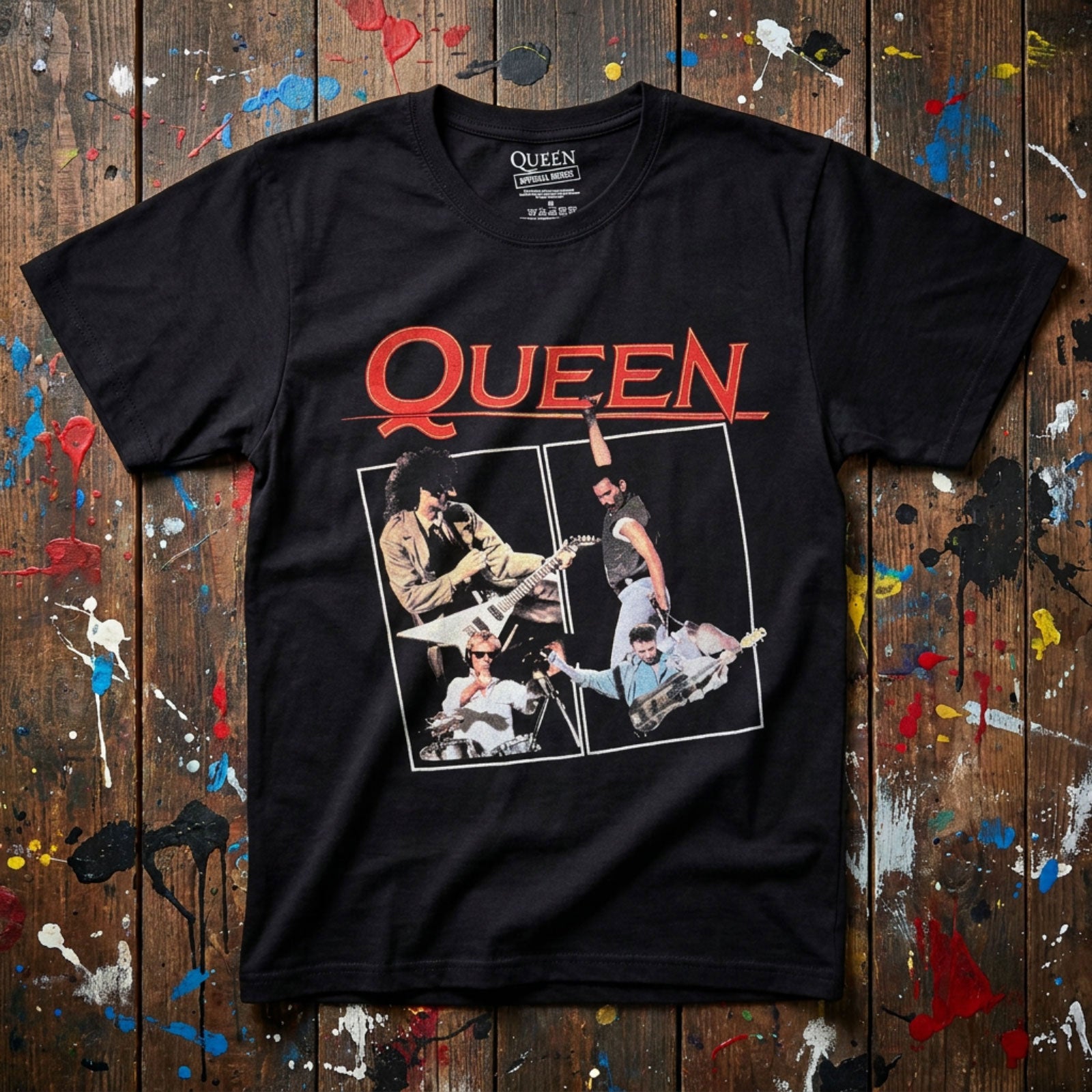 Queen Unisex Premium Carbon T-Shirt: Poster (Black)