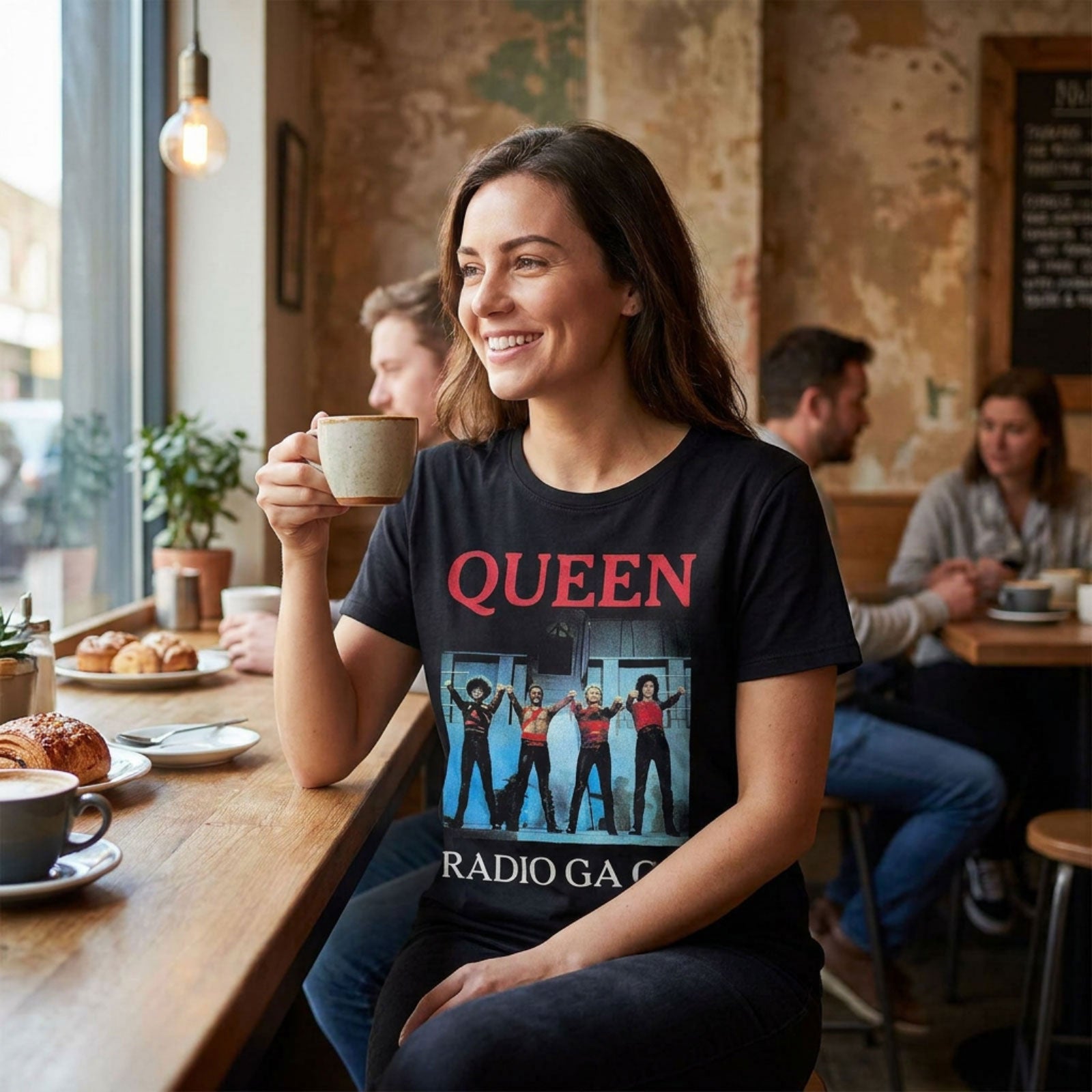 Queen Unisex Premium Carbon T-Shirt: Radio Ga Ga (Black)