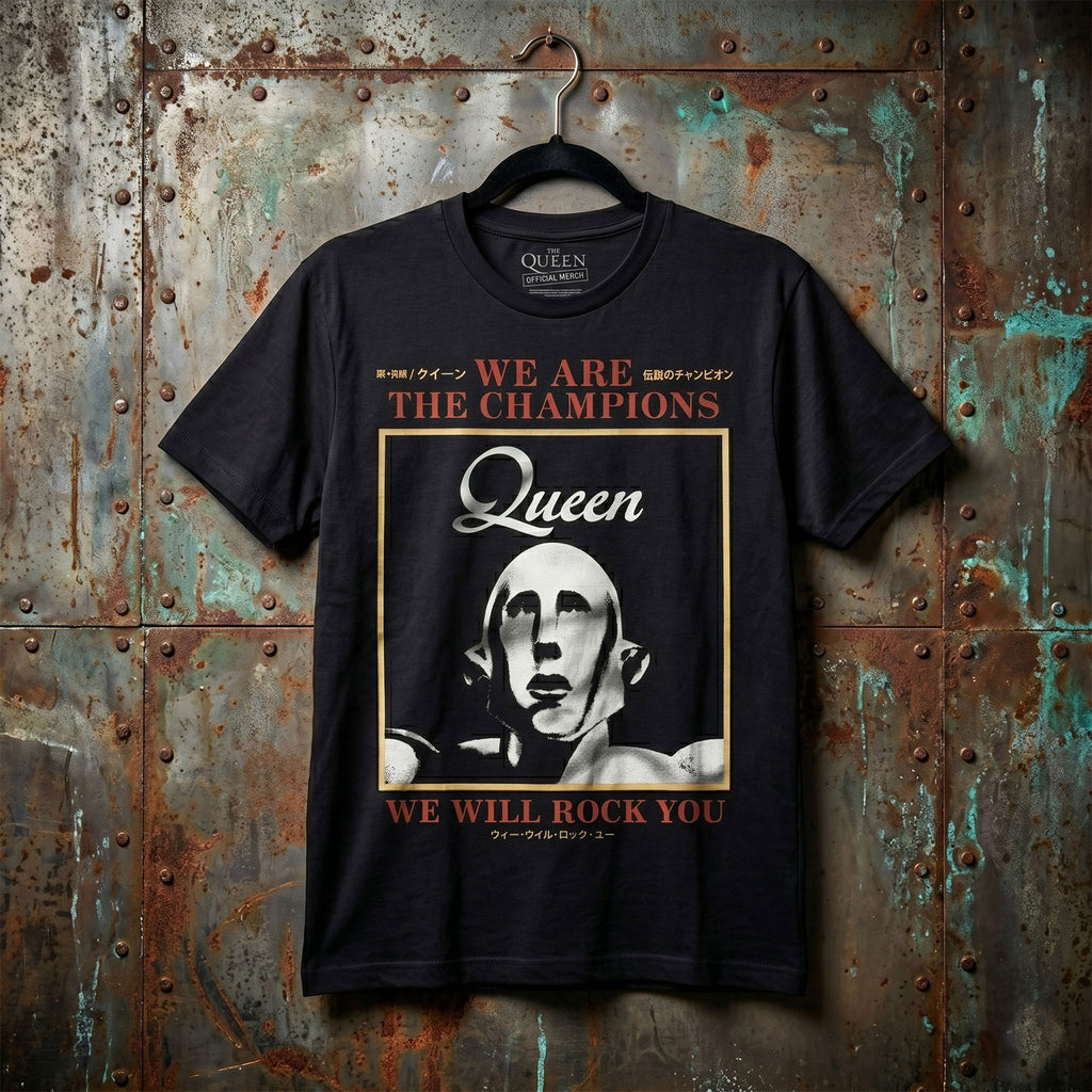 Queen Unisex Premium Carbon T-Shirt: We Are The Champions (Black)