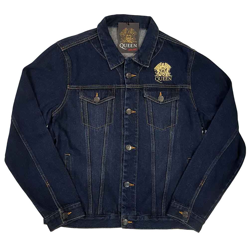 Queen Unisex Denim Jacket: Classic Crest (Denim Blue) (Back Print)