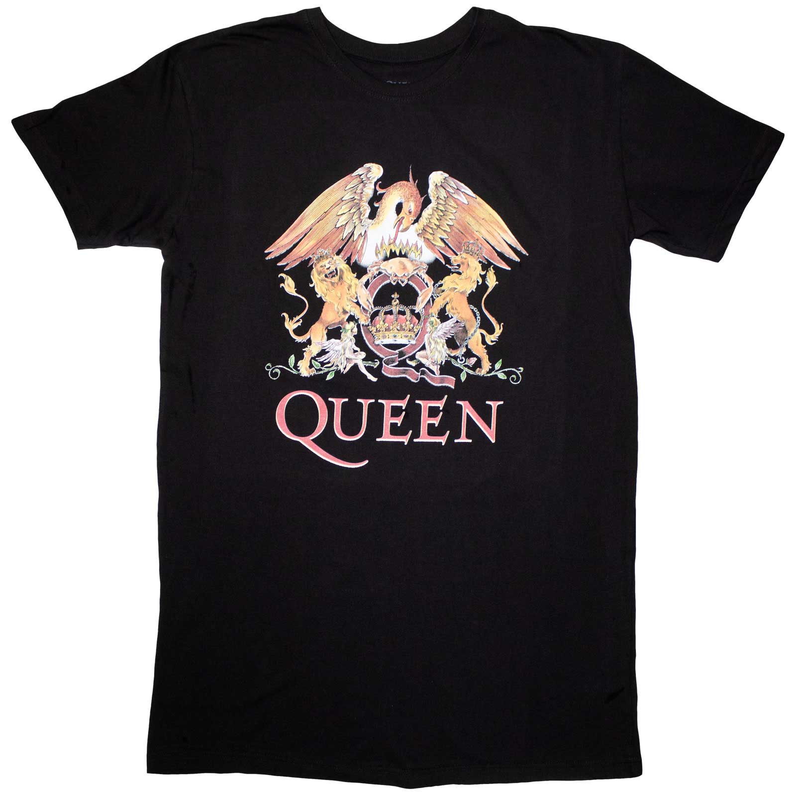 Queen Ladies T-Shirt Dress: Classic Crest (Black)