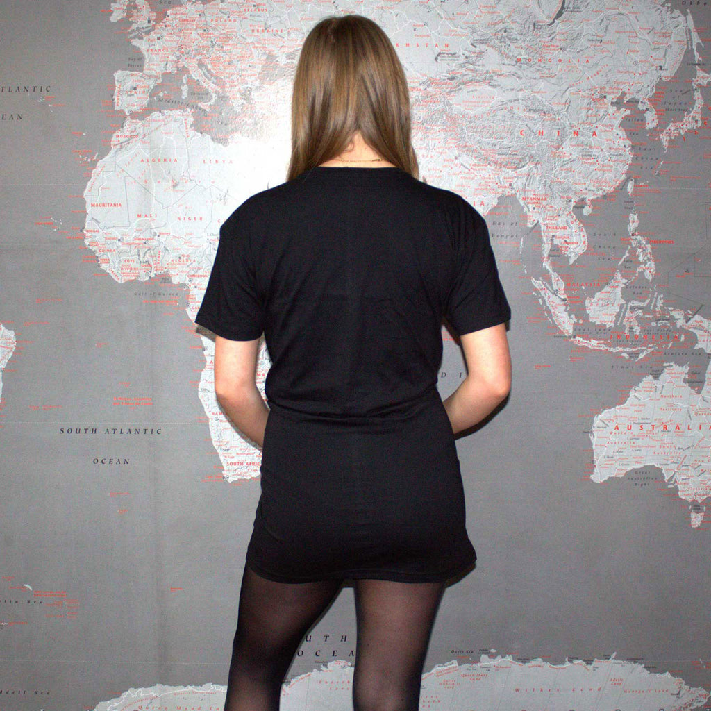 Queen Ladies T-Shirt Dress: Classic Crest (Black)