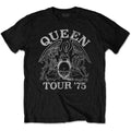 Queen Unisex T-Shirt: Tour '75 (Black)