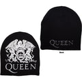 Queen Unisex Beanie Hat: Crest (Black) (Back Print)