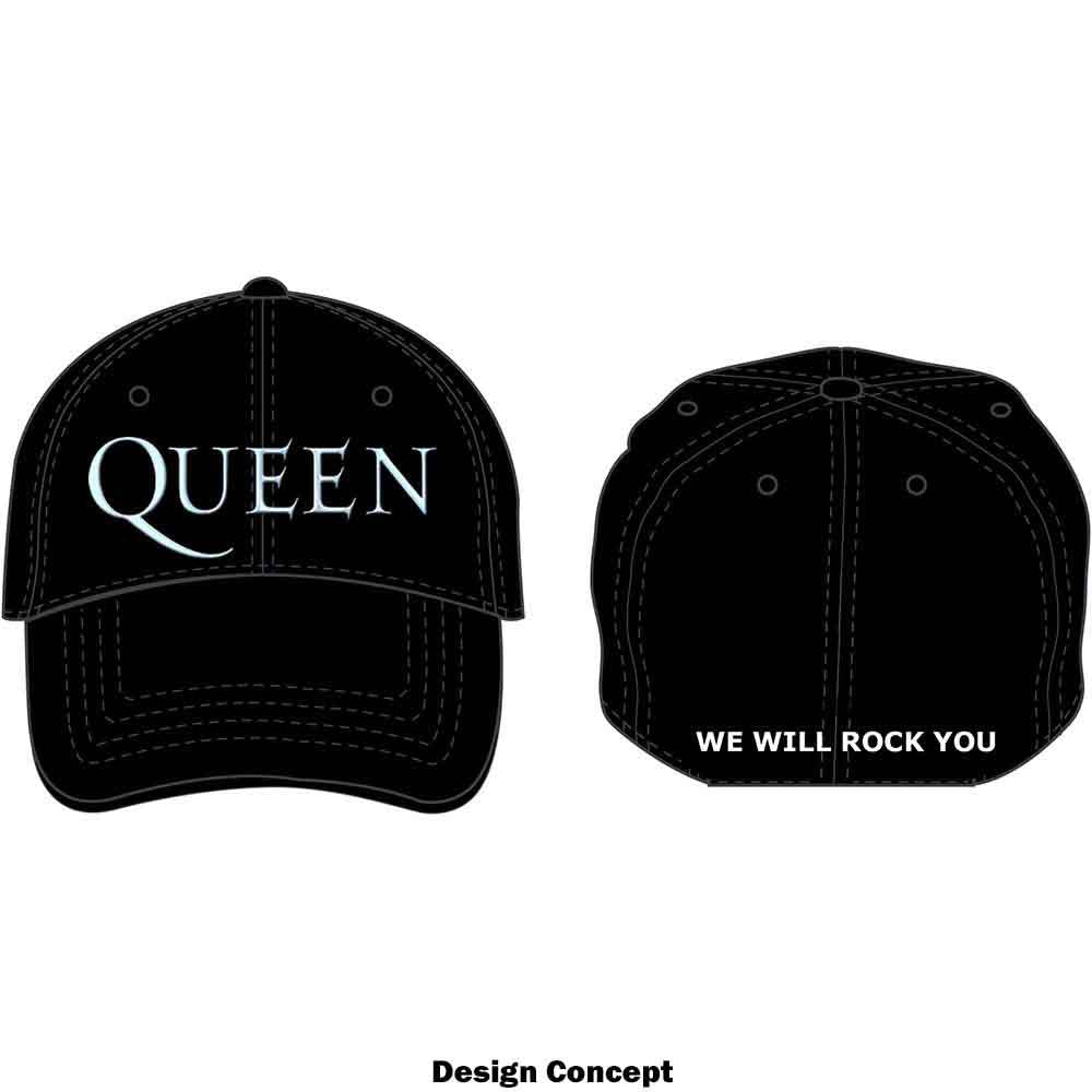 Queen Unisex Baseball Cap: Sonic Silver Logo (Black)