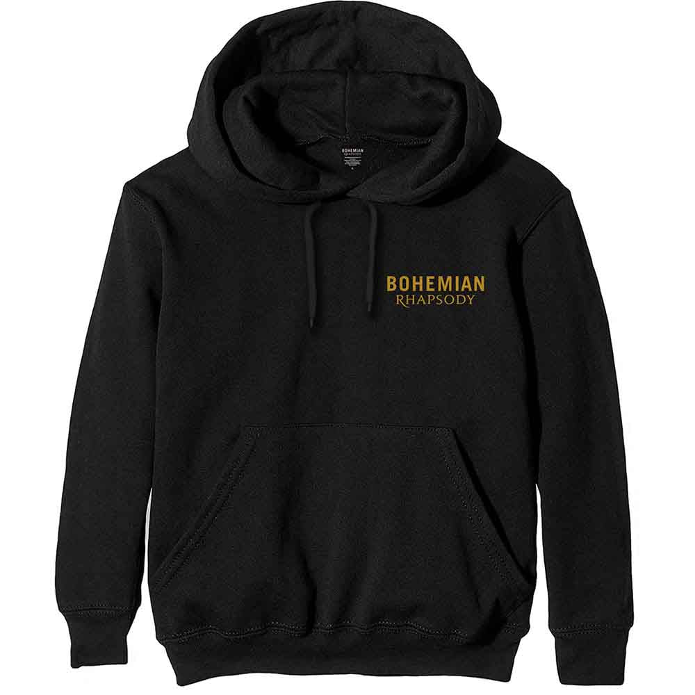 Queen Unisex Pullover Hoodie: Bohemian Rhapsody Movie Poster (Black) (Back Print) (LOS)