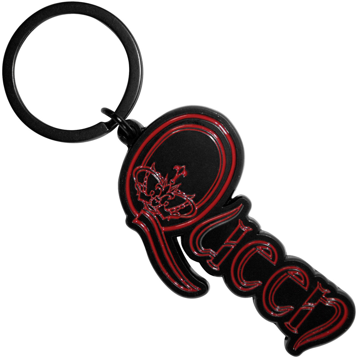 Queen Keychain: Crown In Q Red Logo