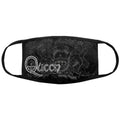 Queen Face Mask: Retro Logo & Crest (Black)