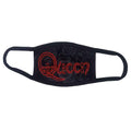 Queen Face Mask: Red Retro Logo (Black)
