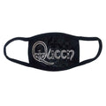 Queen Face Mask: White Retro Logo (Black)