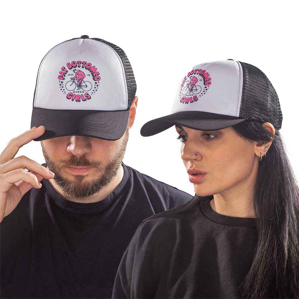 Queen Unisex Mesh Back Cap: Fat Bottomed Girls (Black & White)