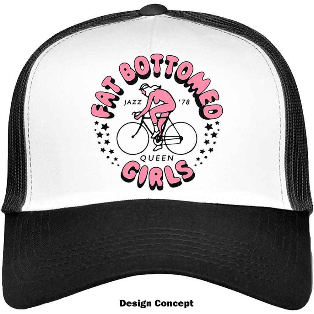 Queen Unisex Mesh Back Cap: Fat Bottomed Girls (Black & White)