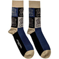 Queen Unisex Ankle Socks: Crest Blocks (Navy Blue) (UK Size 4 - 7)