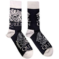 Queen Unisex Ankle Socks: White Crests (Navy Blue) (UK Size 7 - 11)