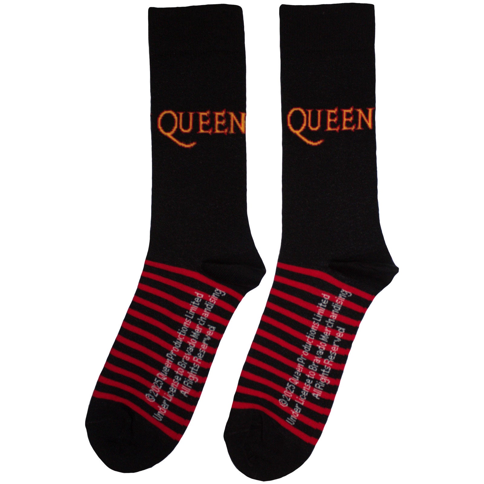 Queen Unisex Ankle Socks: Logo & Stripes (Black) (UK Size 6 - 11)