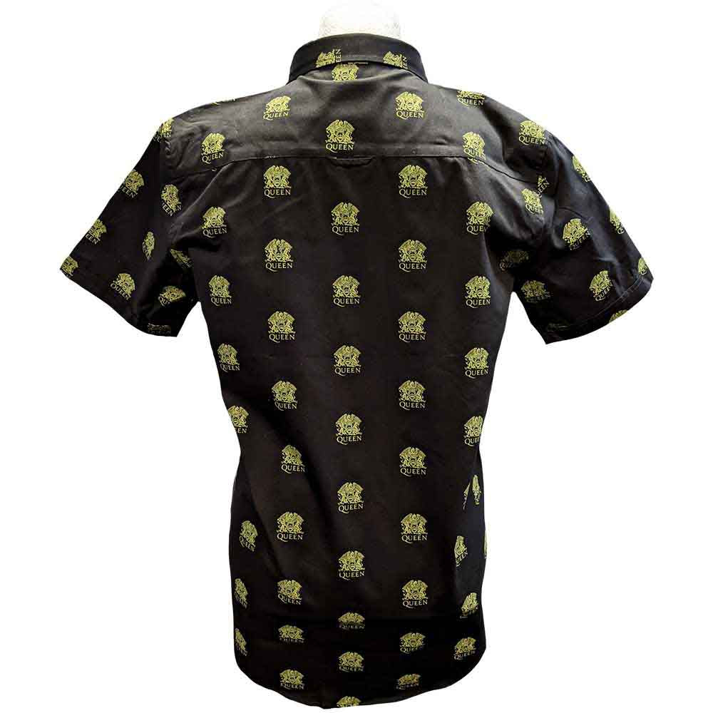 Queen Unisex Casual Shirt: Crest Pattern (Black) (All Over Print)