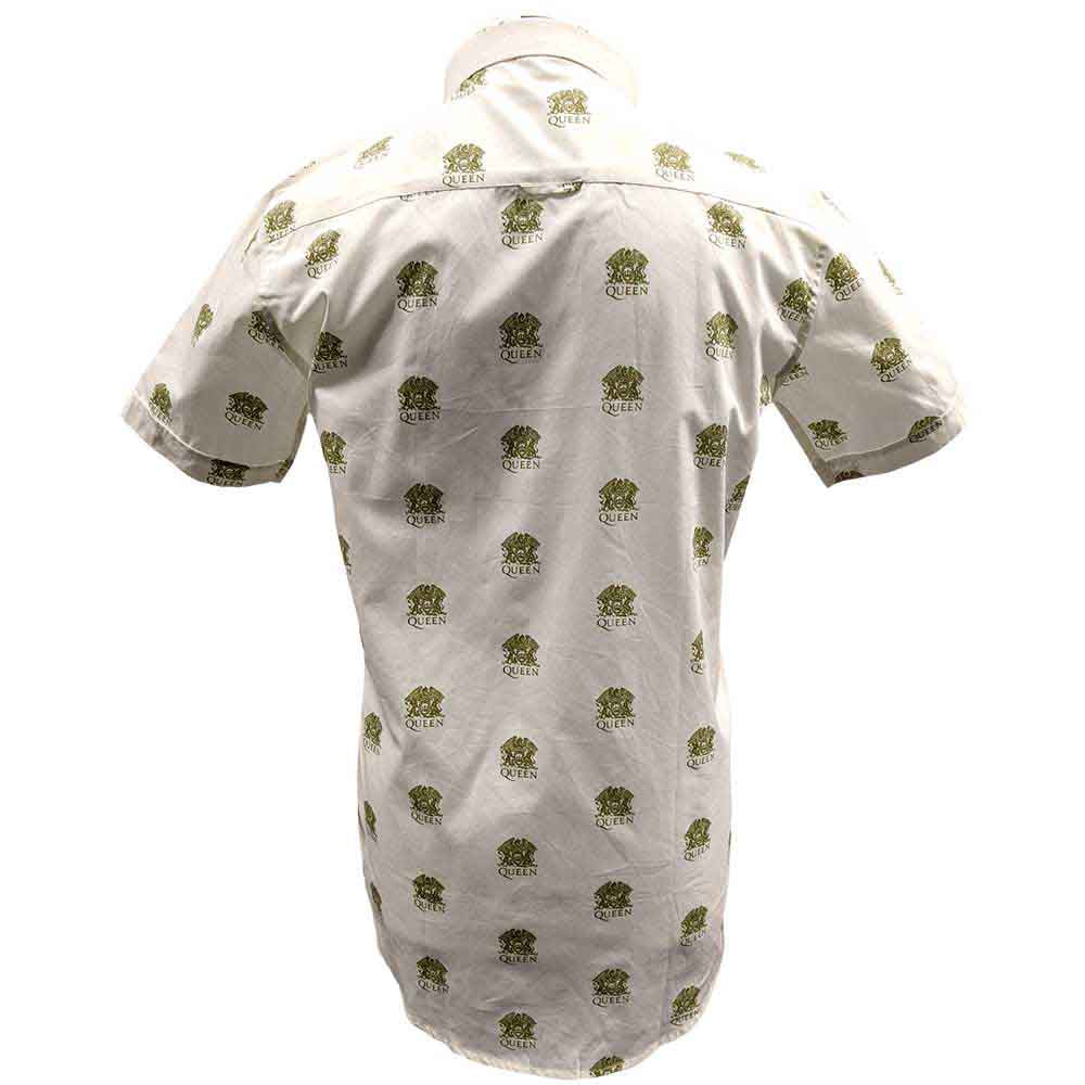 Queen Unisex Casual Shirt: Crest Pattern (White) (All Over Print) (LOS)