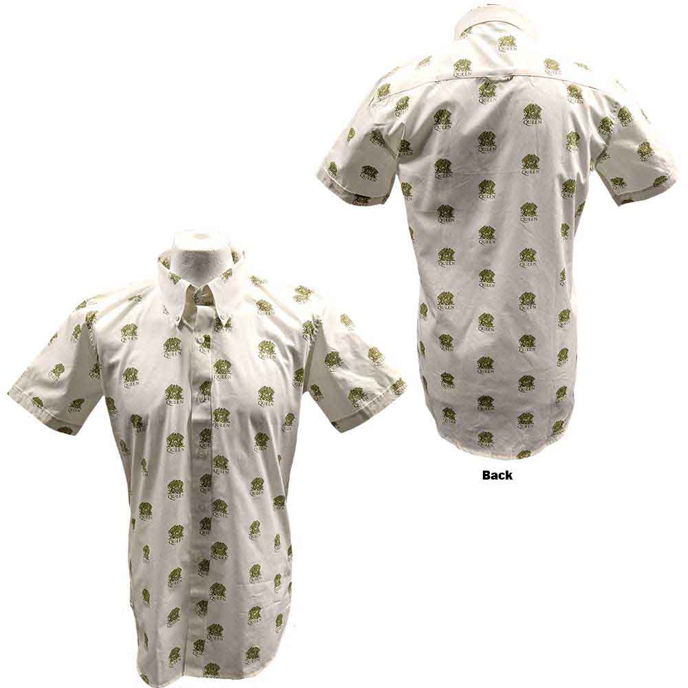 Queen Unisex Casual Shirt: Crest Pattern (White) (All Over Print) (LOS)