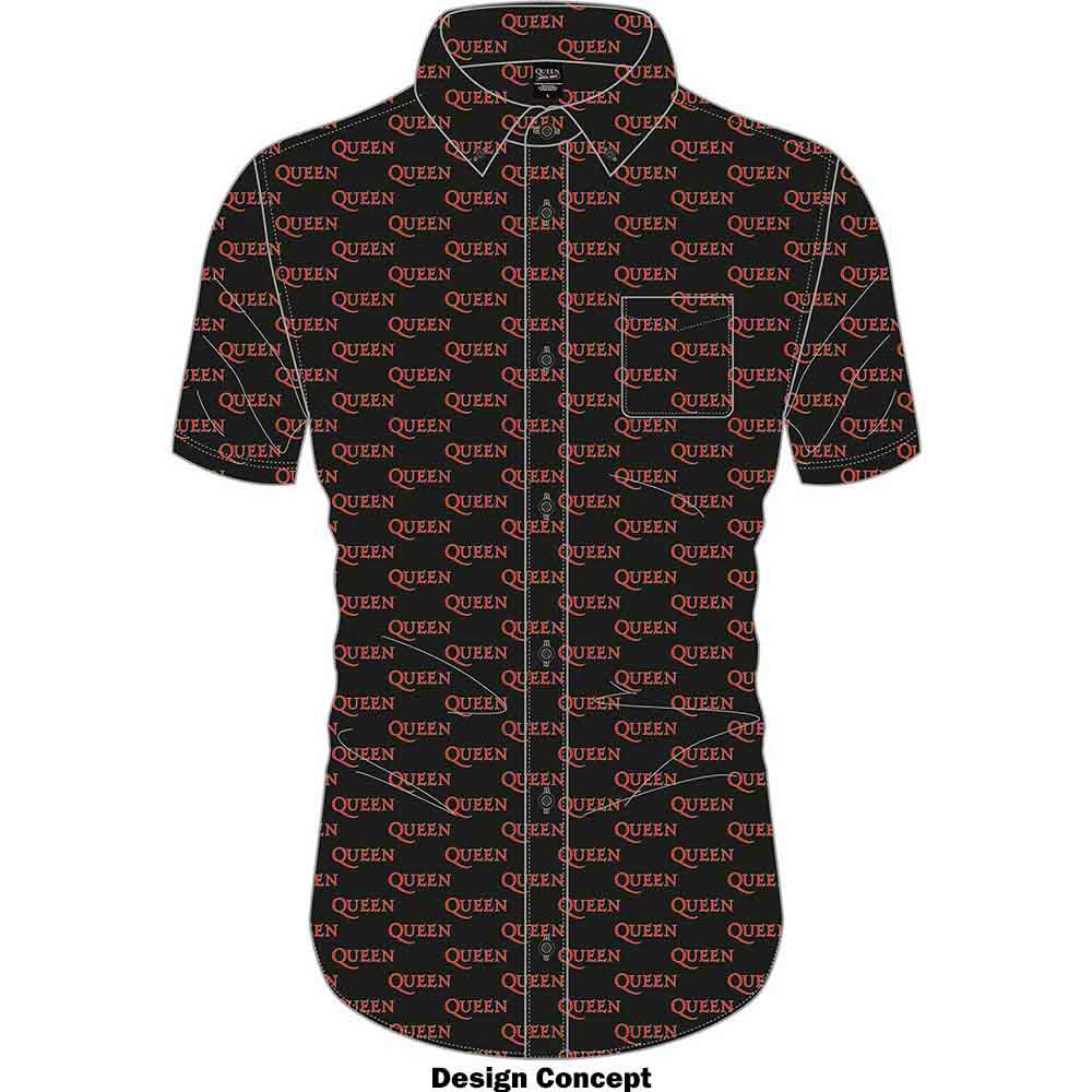Queen Unisex Casual Shirt: Logo Pattern (Black) (All Over Print) (LOS)