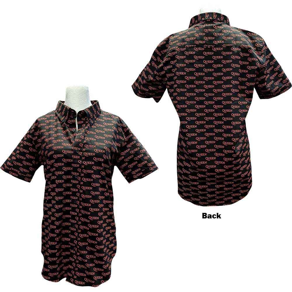 Queen Unisex Casual Shirt: Logo Pattern (Black) (All Over Print) (LOS)