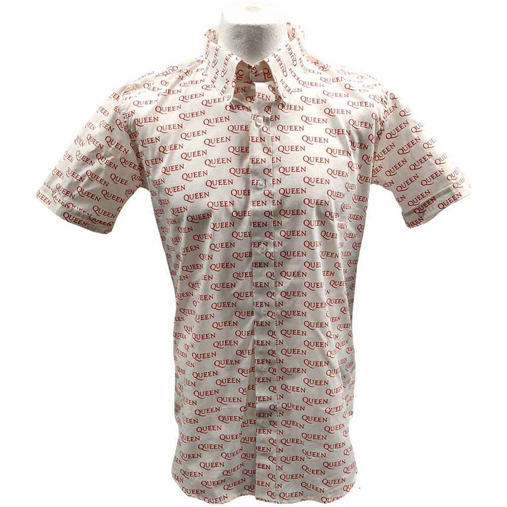 Queen Unisex Casual Shirt: Logo Pattern (White) (All Over Print) (LOS)