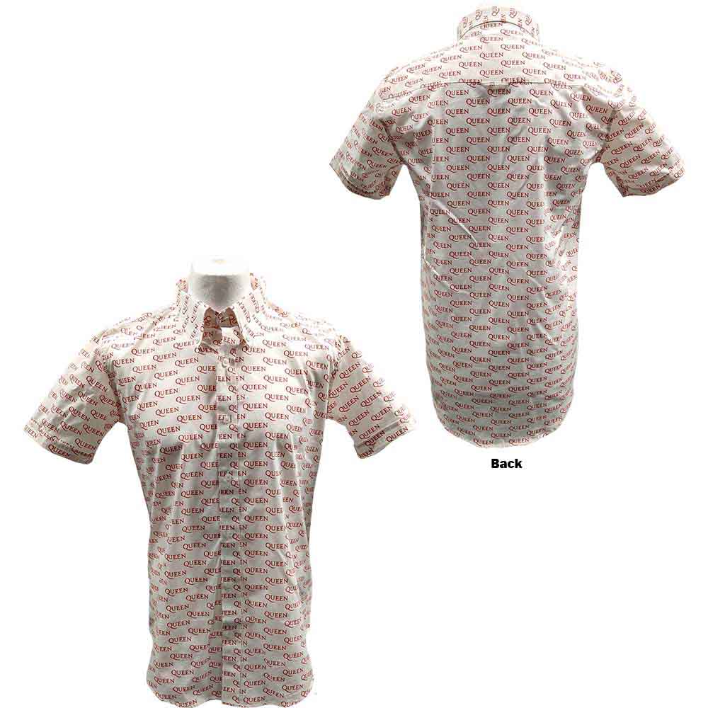Queen Unisex Casual Shirt: Logo Pattern (White) (All Over Print) (LOS)