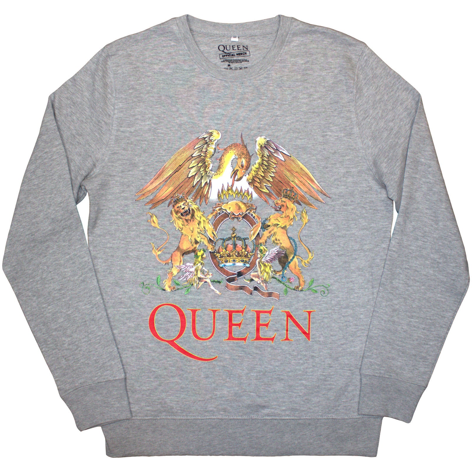 Queen Unisex Sweatshirt: Classic Crest (Grey)