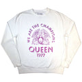 Queen Unisex Sweatshirt: Champions 1977 (White) (Oversized)