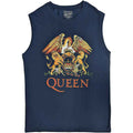 Queen Unisex Tank T-Shirt: Classic Crest (Navy Blue)