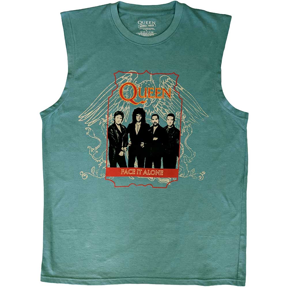 Queen Unisex Tank T-Shirt: Face It Alone (Green)