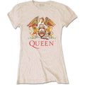 Queen Ladies T-Shirt: Classic Crest (Sand)