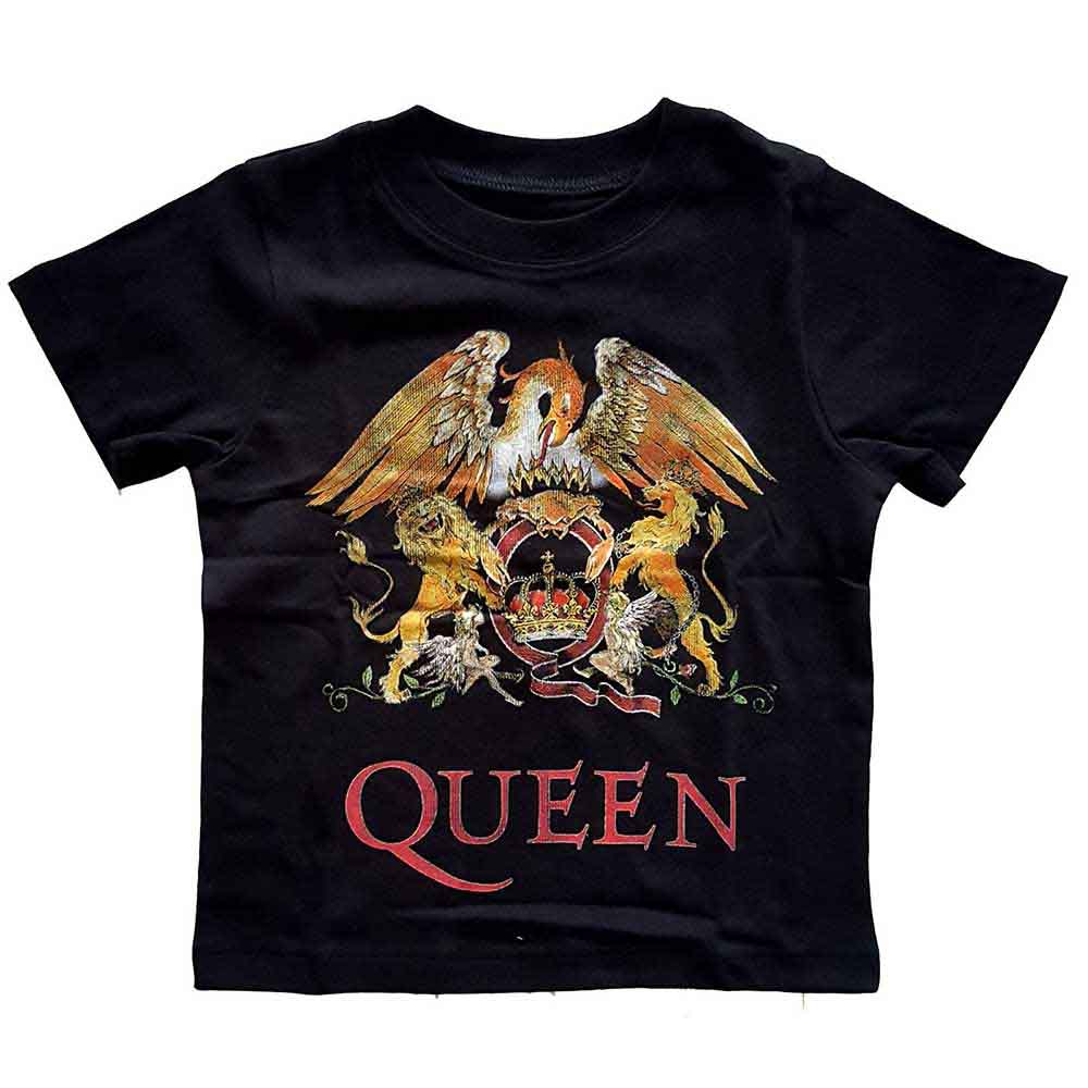 Queen Kids Toddler T-Shirt: Classic Crest (Black)