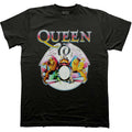 Queen Unisex T-Shirt: Multi Colour Crest (Black)
