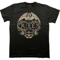 Queen Unisex T-Shirt: Floral Crest Mono (Black)
