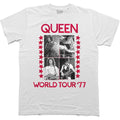 Queen Unisex T-Shirt: World Tour 77 (White)