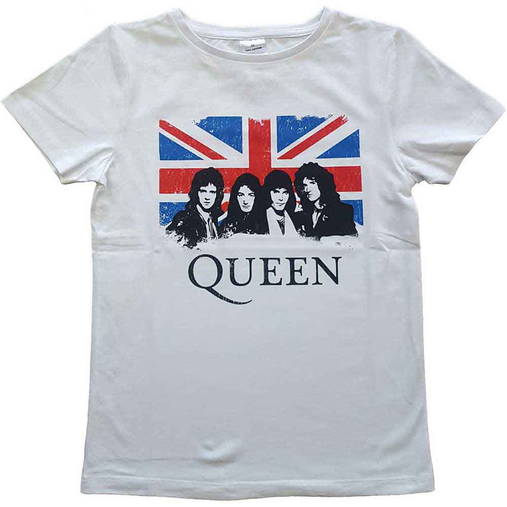 Queen Kids T-Shirt: Vintage Union Jack (White)