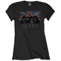 Queen Ladies T-Shirt: Union Jack (Black)