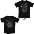 Queen Unisex T-Shirt: Budapest Iconic Poster Crest (Black) (Back Print)