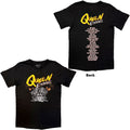 Queen Unisex T-Shirt: Budapest Budapest Setlist (Black) (Back Print)