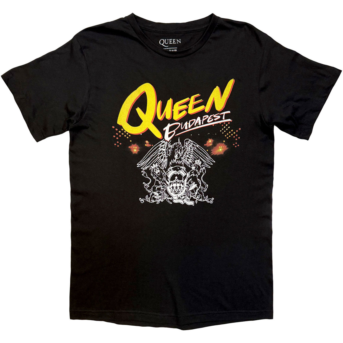 Queen Unisex T-Shirt: Budapest Budapest Setlist (Black) (Back Print)