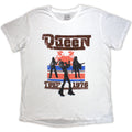 Queen Ladies T-Shirt: 1976 Tour Silhouettes (White)