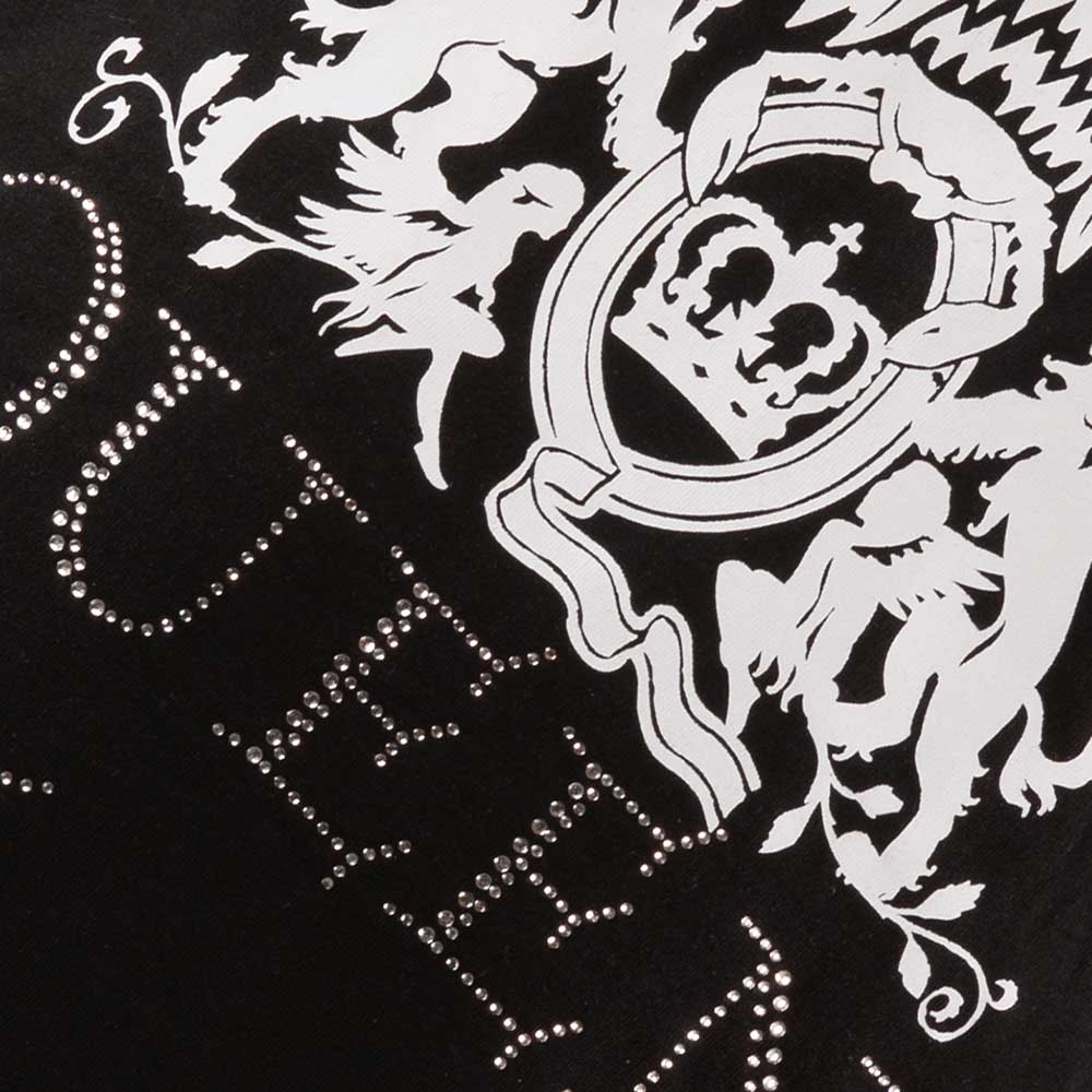 Queen Ladies T-Shirt: Logo (Black) (Embellished)