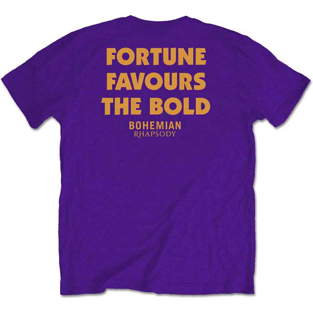 Queen Unisex T-Shirt: Fortune (Purple) (Back Print)