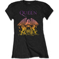 Queen Ladies T-Shirt: Gradient Crest (Black)