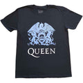 Queen Unisex T-Shirt: Blue Crest (Black)